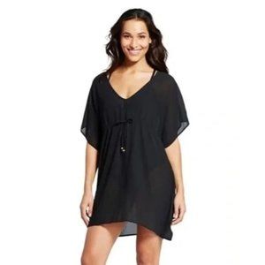 Black vneck swim suit cover up in black Merona size L